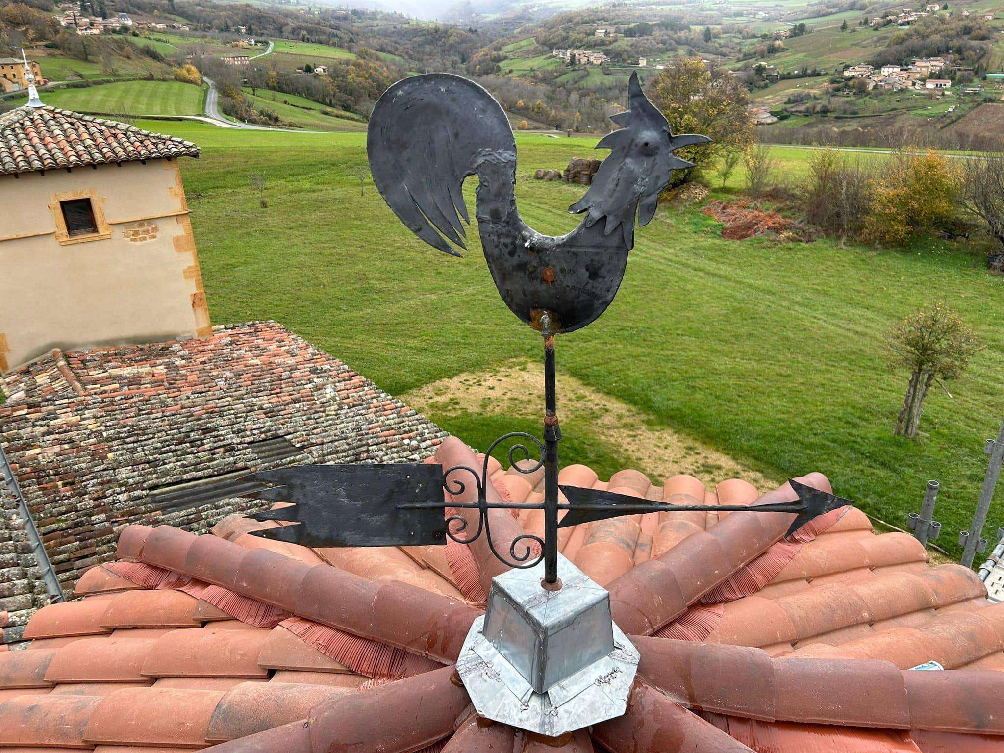 détail du coq girouette détail du coq girouette